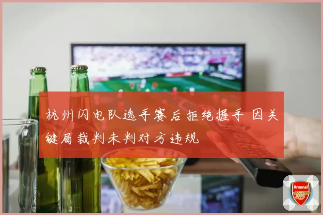 杭州闪电队选手赛后拒绝握手 因关键局裁判未判对方违规